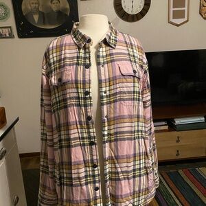 Plaid Button-Up Jacket